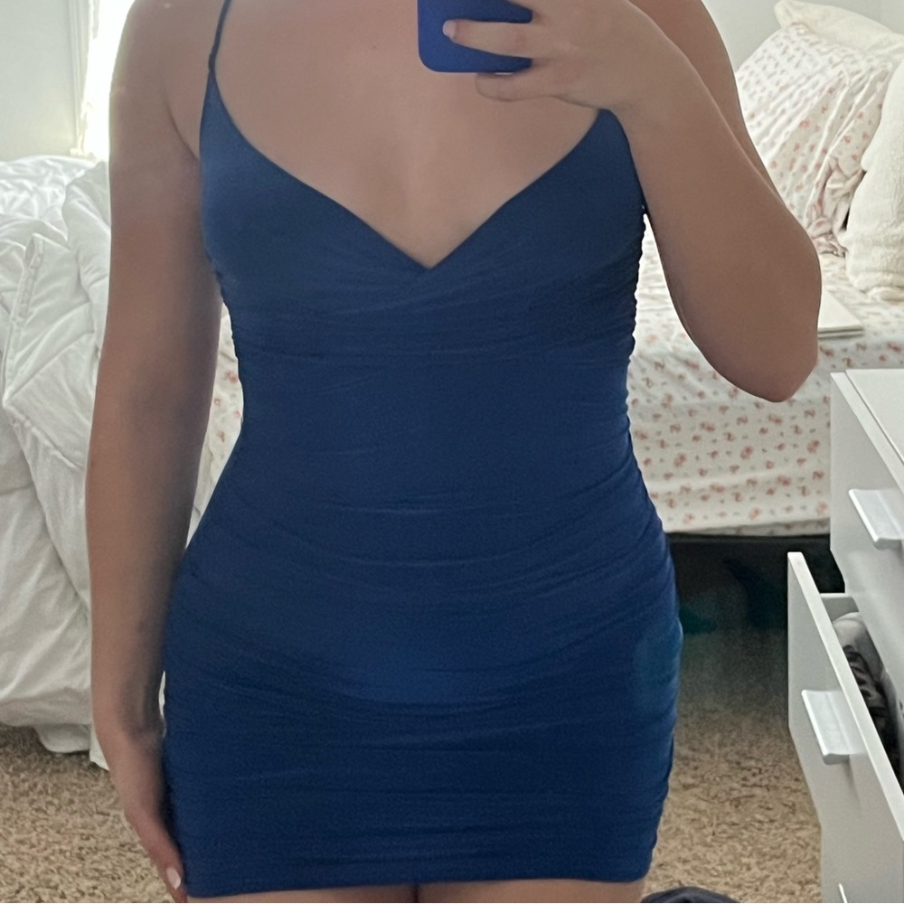 Blue Shimmer Bodycon Dress